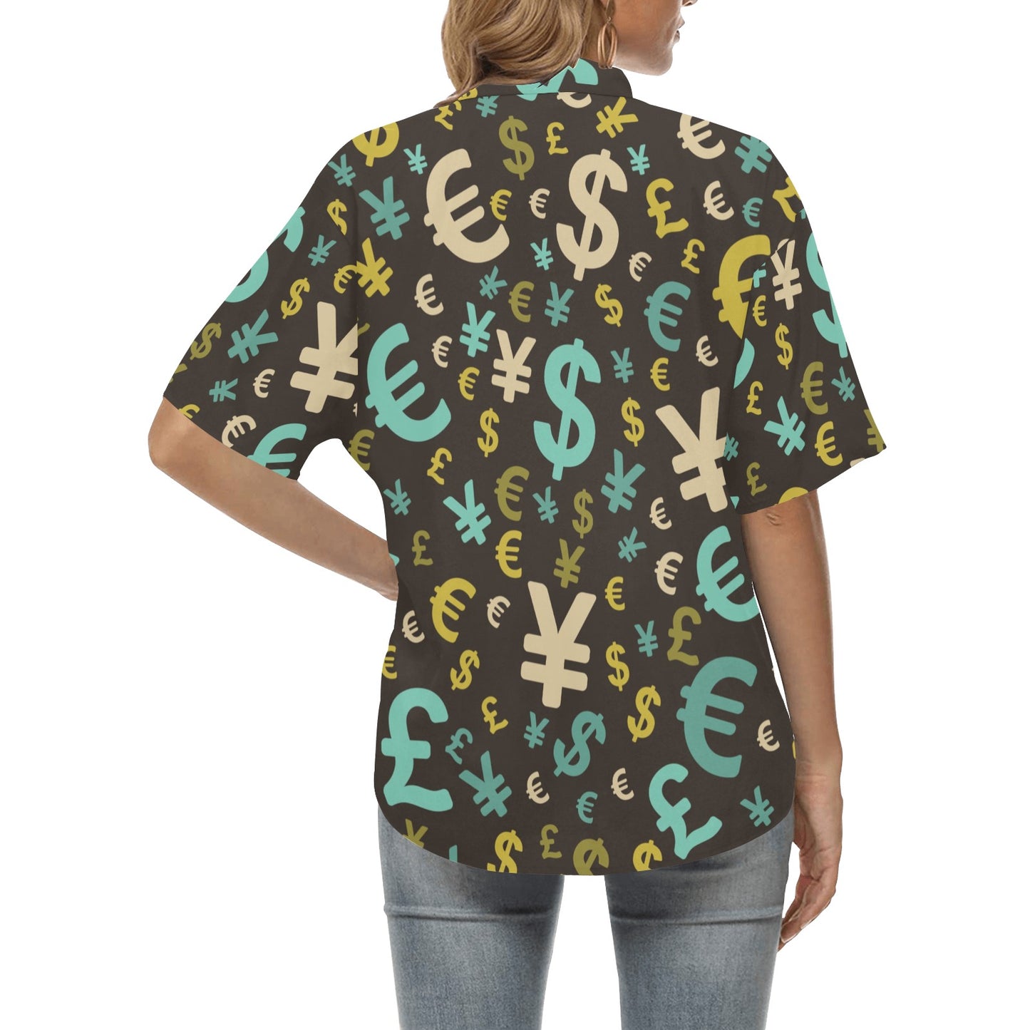 Money Pattern Print Design 01 Women's Hawaiian Shirt