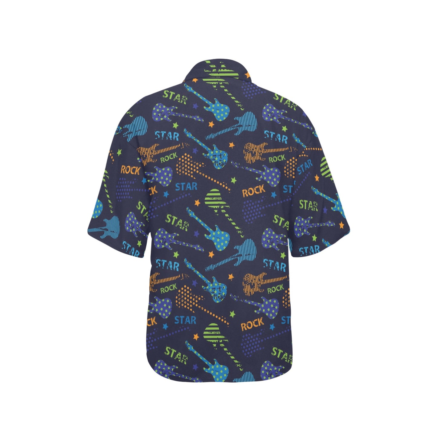 Rock and Roll Pattern Print Design A04 Women's Hawaiian Shirt