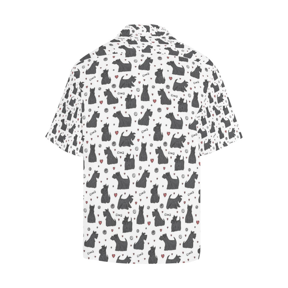 Scottish Terriers Print Design LKS3015 Men's Hawaiian Shirt