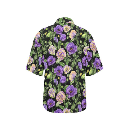 Lisianthus Pattern Print Design LT02 Women's Hawaiian Shirt