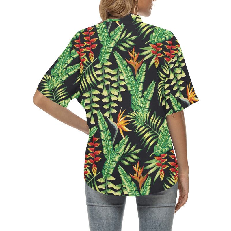 Hawaiian Flower Tropical Palm Leaves Women's Hawaiian Shirt