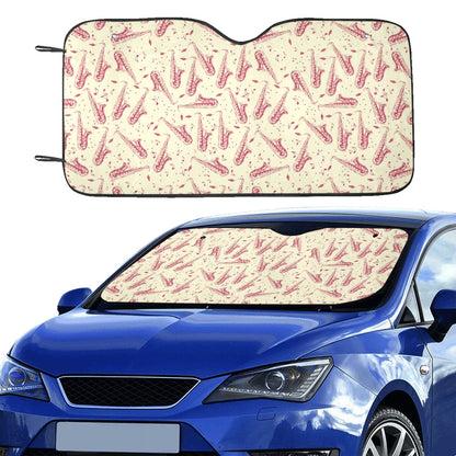 Saxophone Print Design LKS402 Car front Windshield Sun Shade