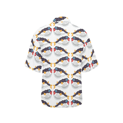Fugu Pattern Print Design 03 Women's Hawaiian Shirt