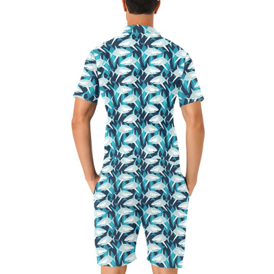 Shark Design Print Men's Romper