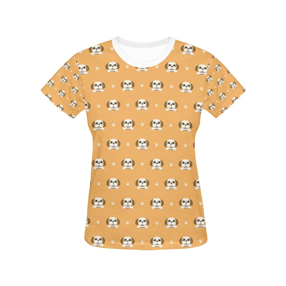 Shih Tzu Print Design LKS303 Women's  T-shirt