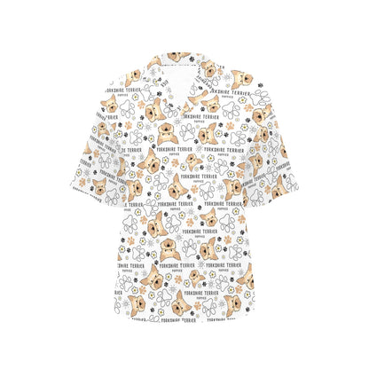 Yorkshire Terriers Print Design LKS308 Women's Hawaiian Shirt