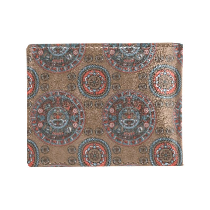 Calendar Aztec Design Print Pattern Men's ID Card Wallet