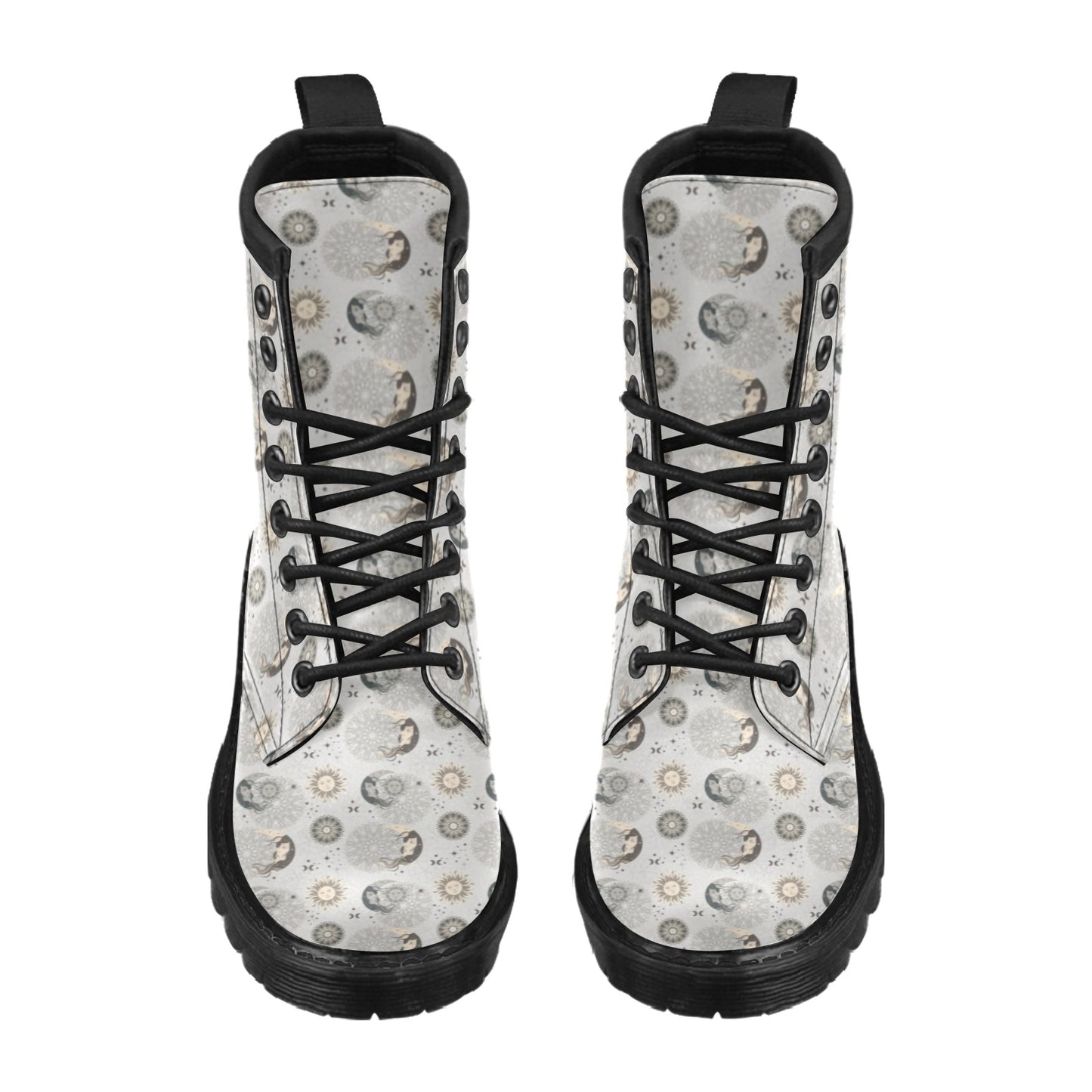 Sun Moon Print Design LKS302 Women's Boots