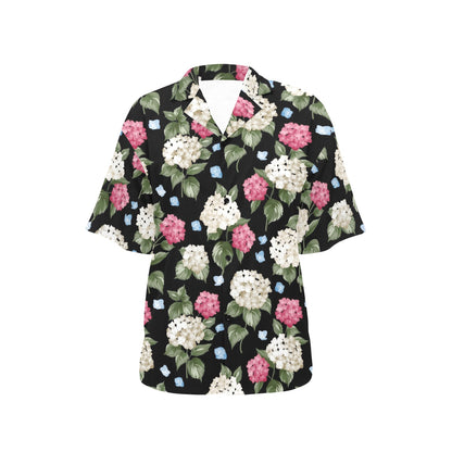 Hydrangea Pattern Print Design HD09 Women's Hawaiian Shirt
