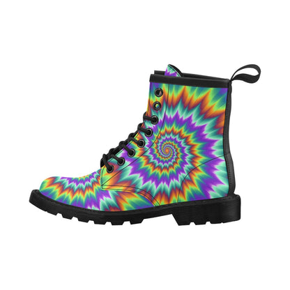 Optical illusion Pulsing fiery spirals Women's Boots