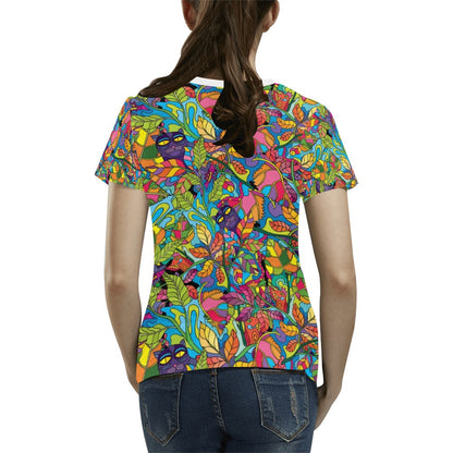 Trippy Print Design LKS301 Women's  T-shirt