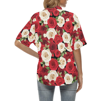 Rose Pattern Print Design RO06 Women's Hawaiian Shirt