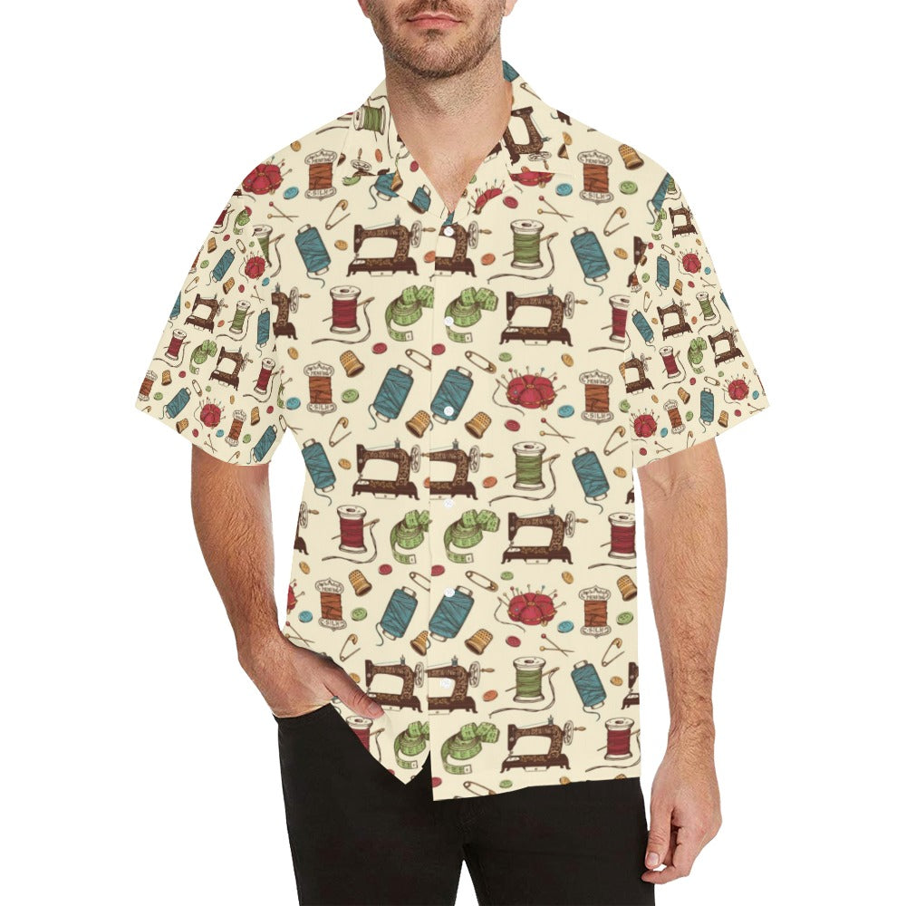 Sewing Equipment Print Design LKS303 Men's Hawaiian Shirt