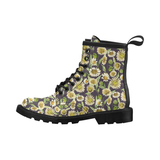 Daisy Vintage Print Pattern Women's Boots