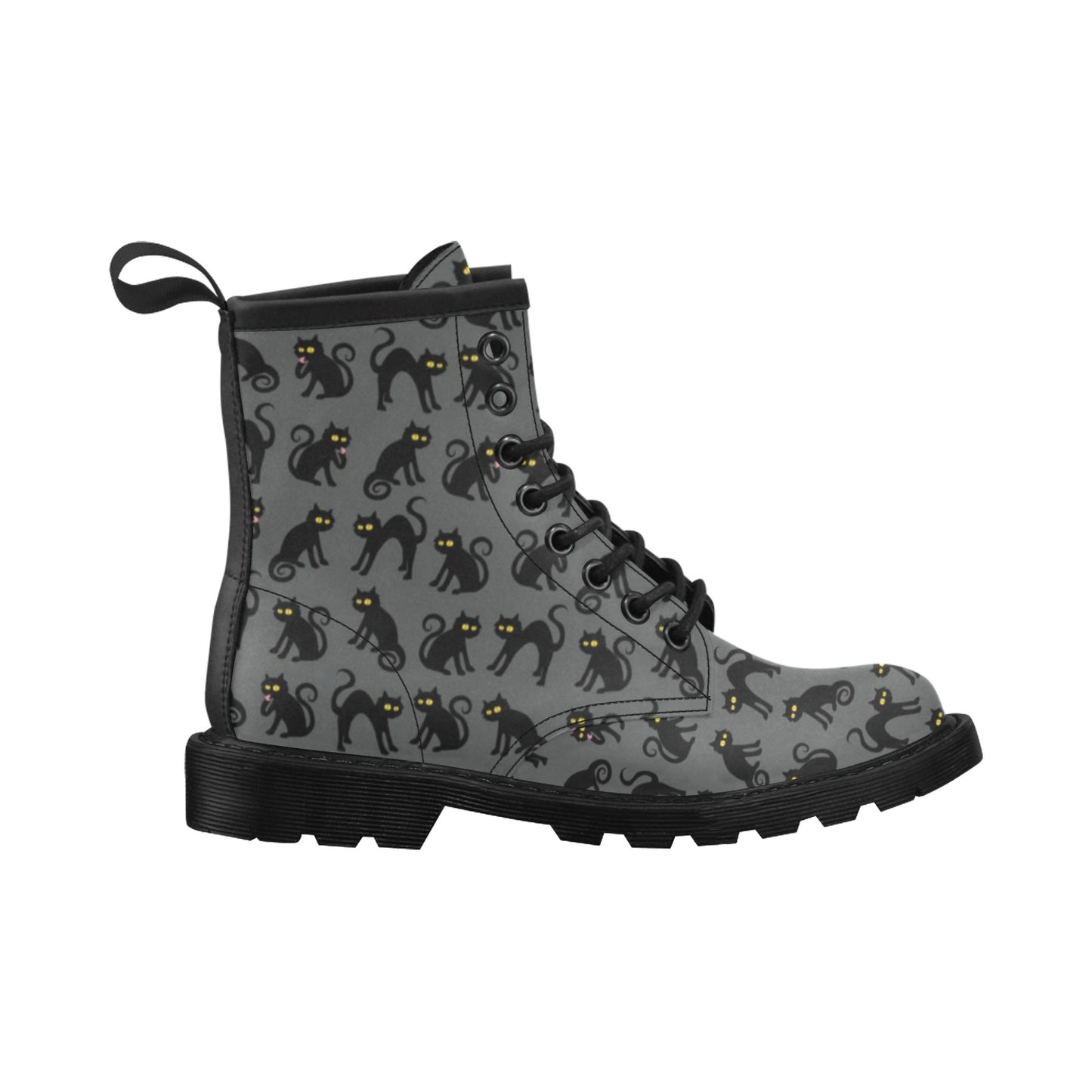 Black Cat Cute Print Pattern Women's Boots