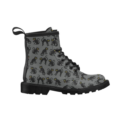 Black Cat Cute Print Pattern Women's Boots