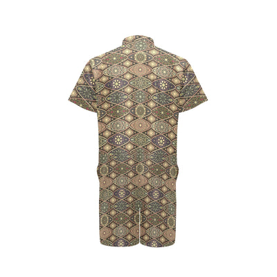 Mandala Motif Themed Design Print Men's Romper