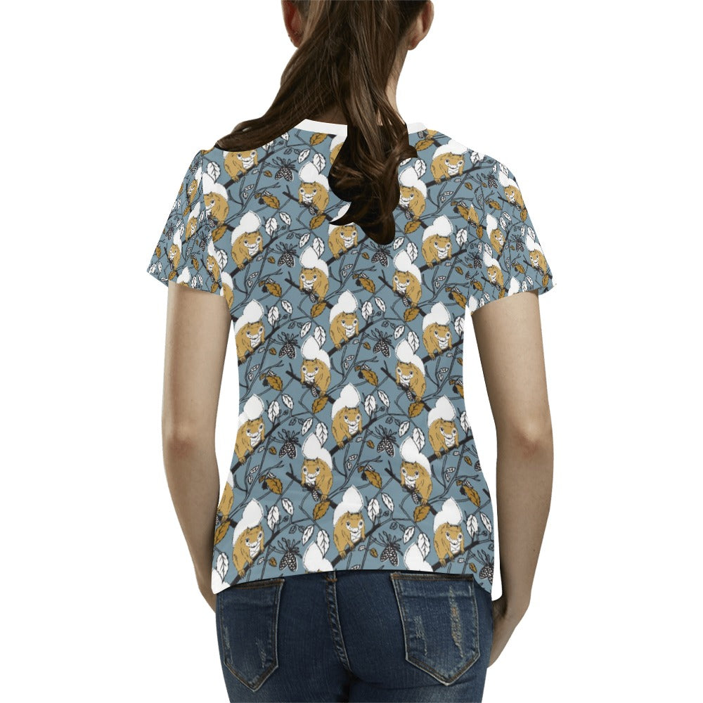 Squirrel Print Design LKS305 Women's  T-shirt