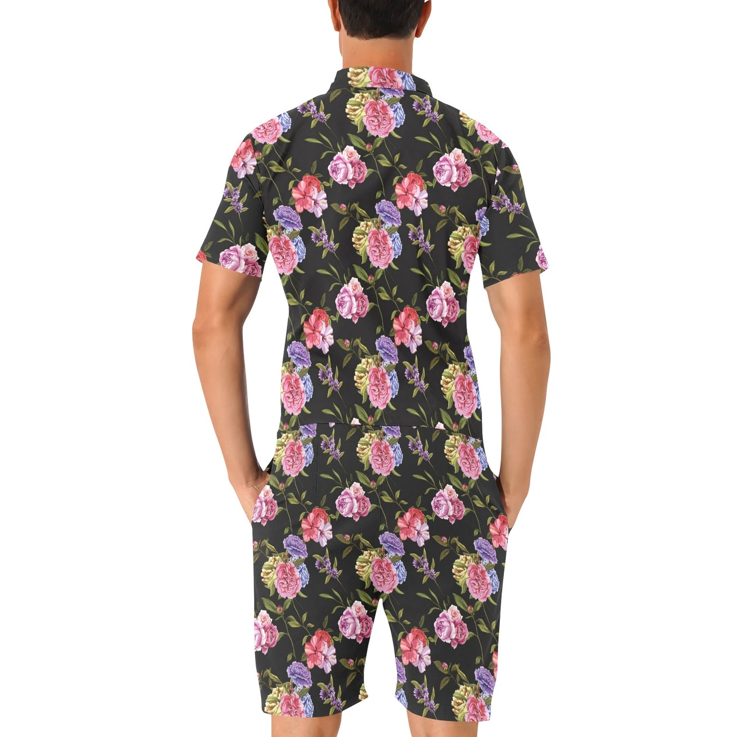 Carnations Pattern Print Design CN05 Men's Romper