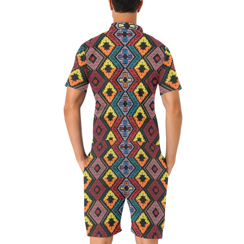 African Pattern Print Design 08 Men's Romper