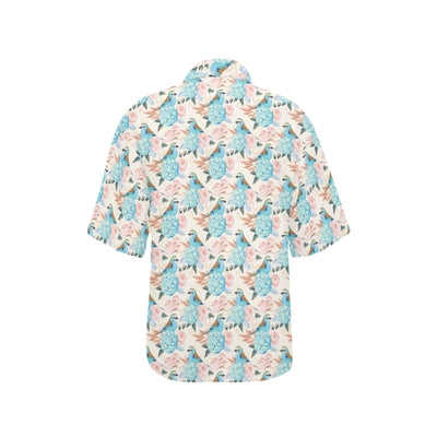 Bluebird Pattern Print Design 03 Women's Hawaiian Shirt