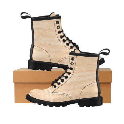 Wood Texture Print Design LKS302 Women's Boots