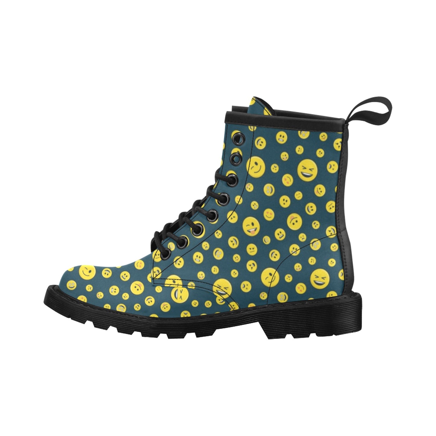 Smiley Face Emoji Print Design LKS301 Women's Boots
