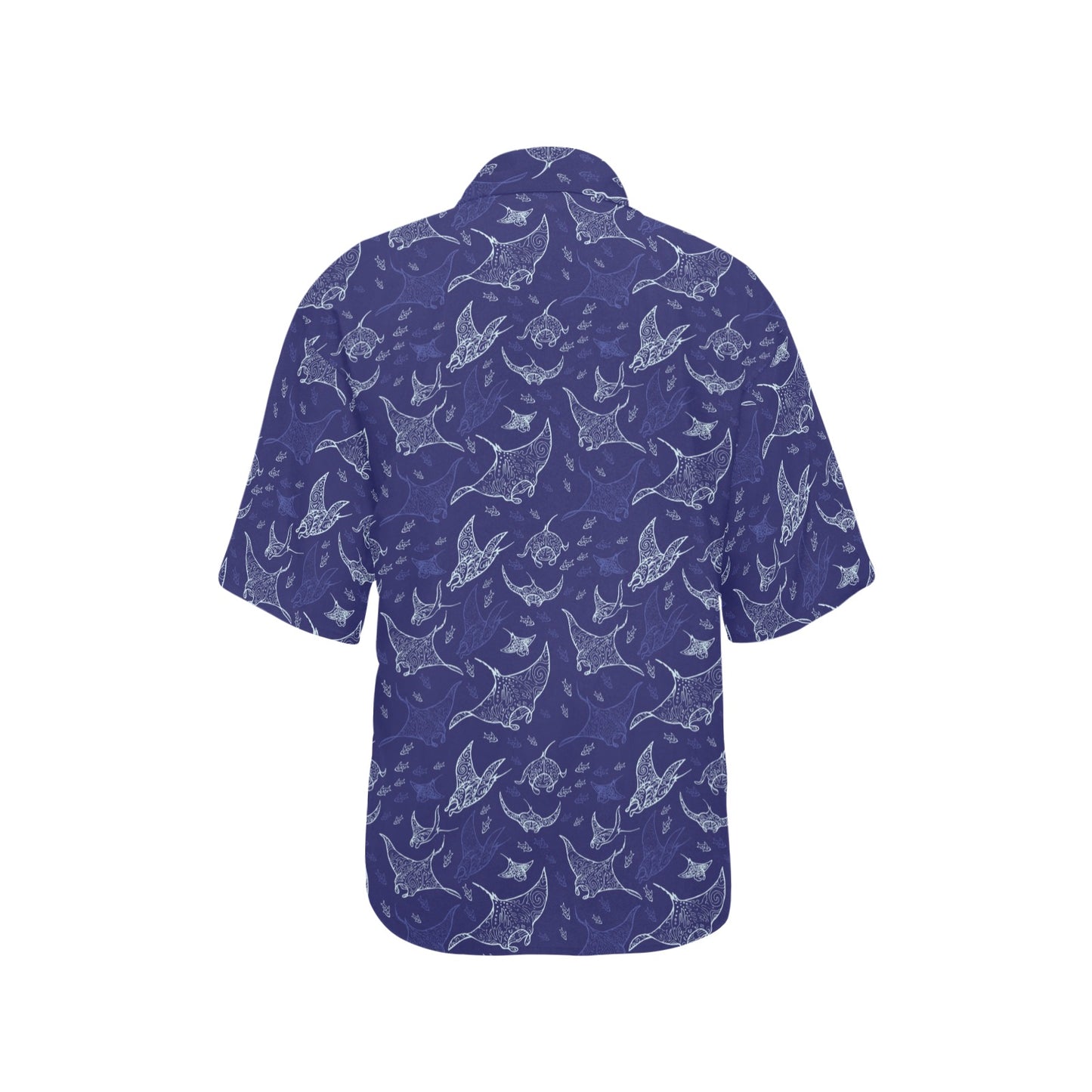 Manta Ray Print Design LKS401 Women's Hawaiian Shirt