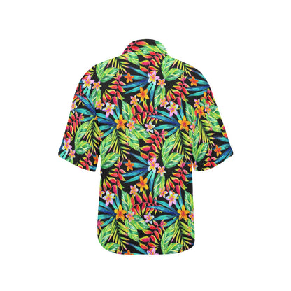 Heliconia Pattern Print Design HL09 Women's Hawaiian Shirt