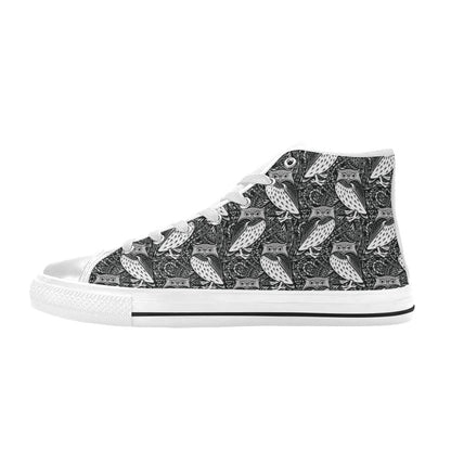 Tribal Pattern Print Design LKS308 High Top Women's White Shoes