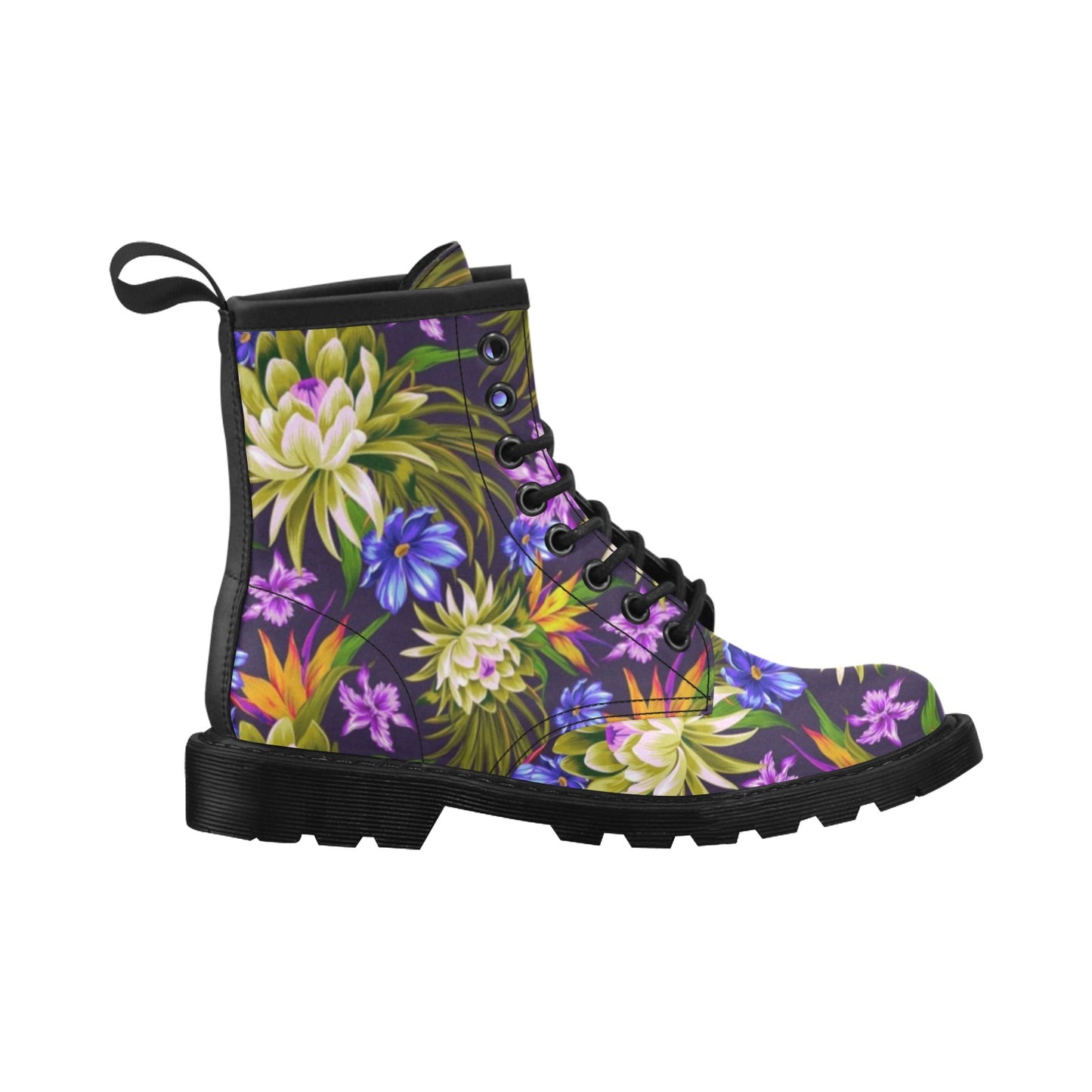 Water Lily Pattern Print Design WL08 Women's Boots