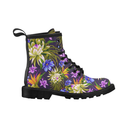 Water Lily Pattern Print Design WL08 Women's Boots