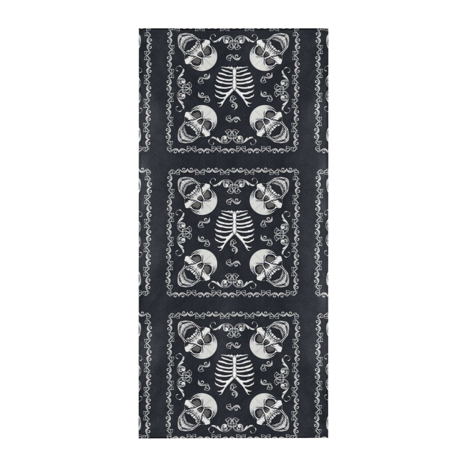 Bandana Skull Black White Print Design LKS306 Beach Towel 32" x 71"