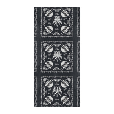 Bandana Skull Black White Print Design LKS306 Beach Towel 32" x 71"