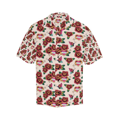 Tattoo Rose Print Design LKS302 Men's Hawaiian Shirt