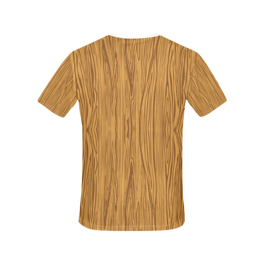 Wood Texture Print Design LKS301 Women's  T-shirt