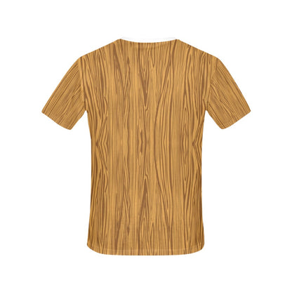Wood Texture Print Design LKS301 Women's  T-shirt
