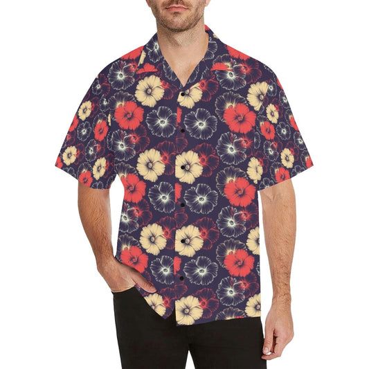 Tropical Flower Print Design LKS302 Men's Hawaiian Shirt