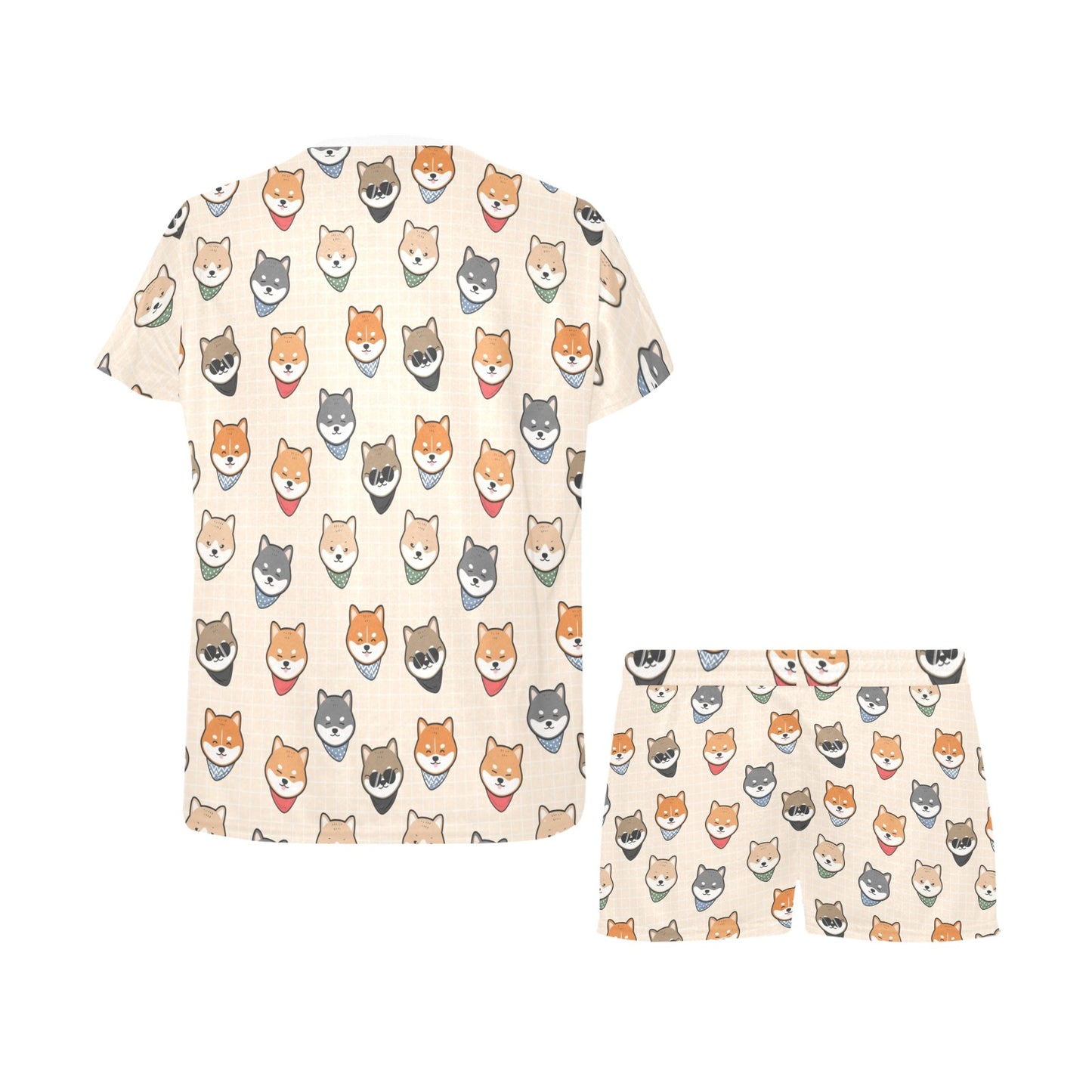 Shiba Inu Print Design LKS3010 Women's Short Pajama Set