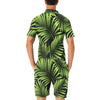 Green Neon Tropical Palm Leaves Men's Romper