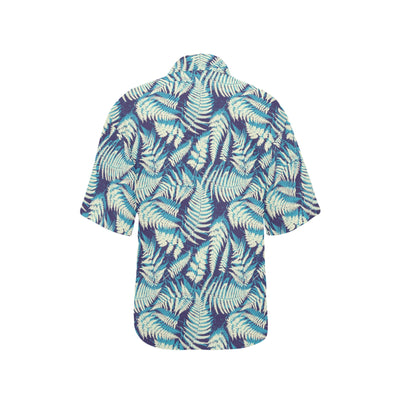 Fern Leave Summer Print Pattern Women's Hawaiian Shirt