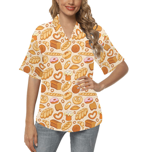 Bread Pattern Print Design 01 Women's Hawaiian Shirt