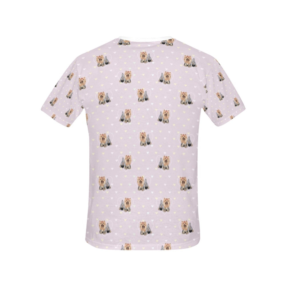 Yorkshire Terriers Print Design LKS302 Women's  T-shirt