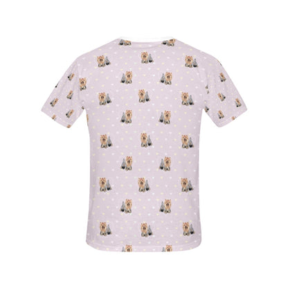 Yorkshire Terriers Print Design LKS302 Women's  T-shirt