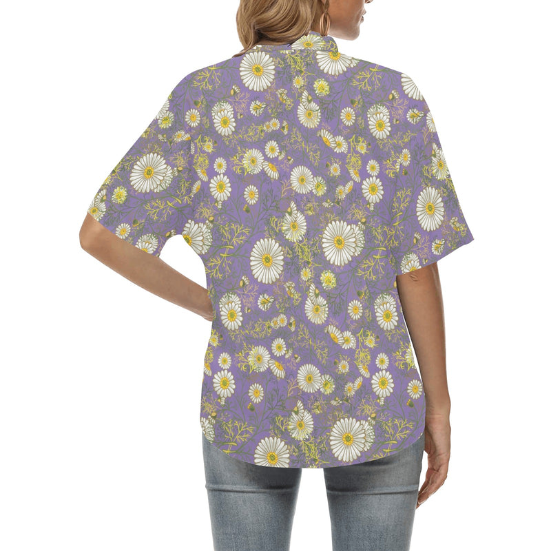 Daisy Pattern Print Design DS011 Women's Hawaiian Shirt