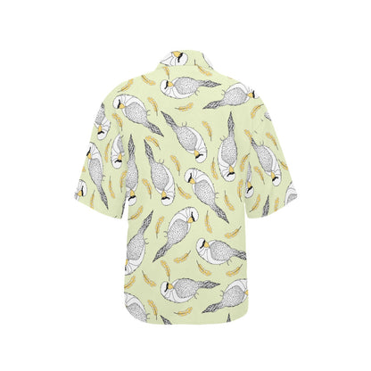 Parakeet Pattern Print Design A03 Women's Hawaiian Shirt