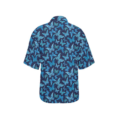 Butterfly Pattern Print Design 03 Women's Hawaiian Shirt