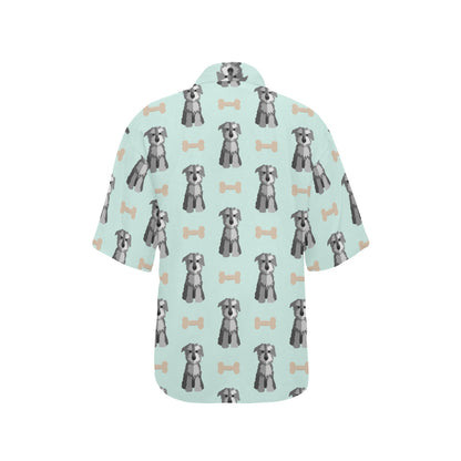 Schnauzers Pattern Print Design A03 Women's Hawaiian Shirt