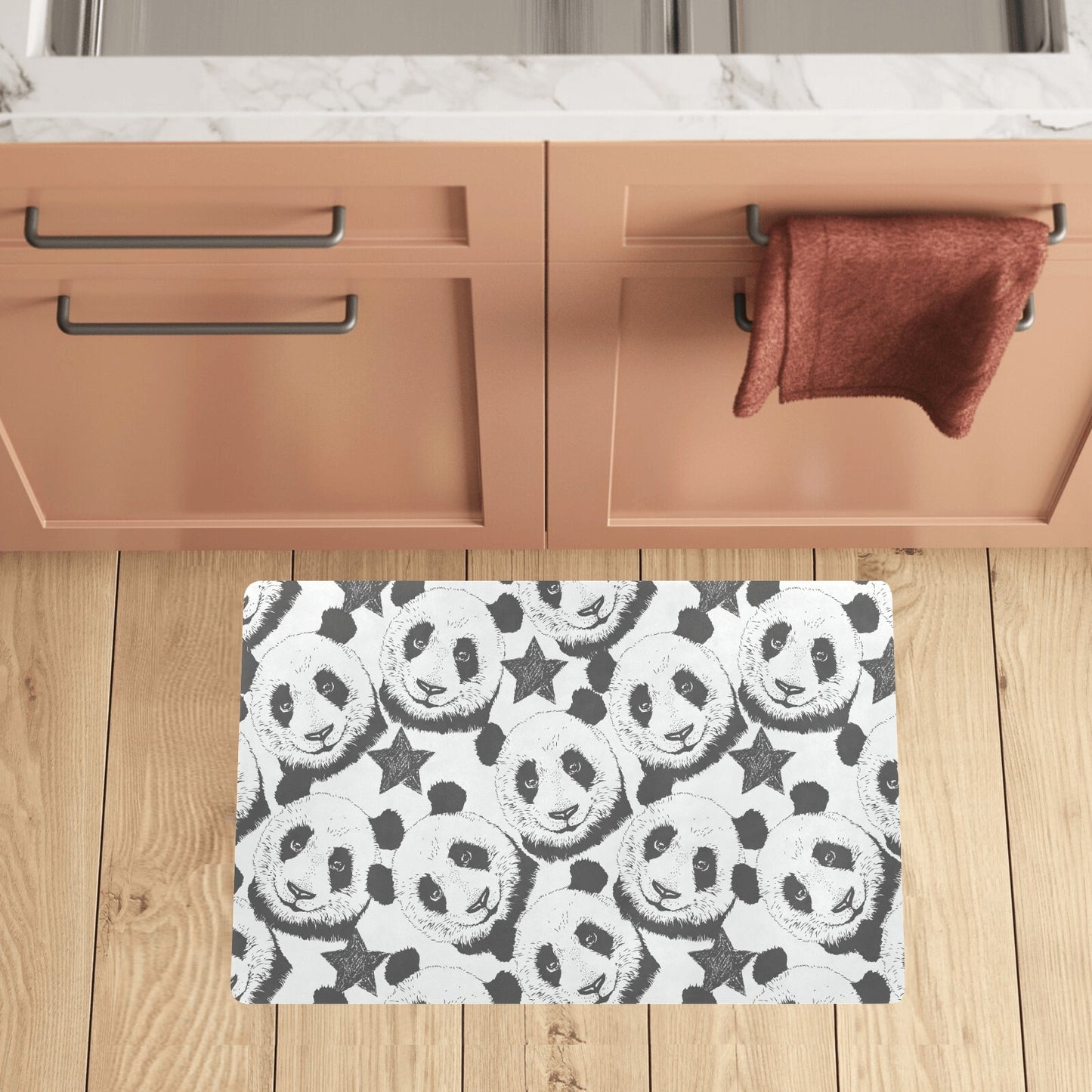 Panda Pattern Print Design A02 Kitchen Mat