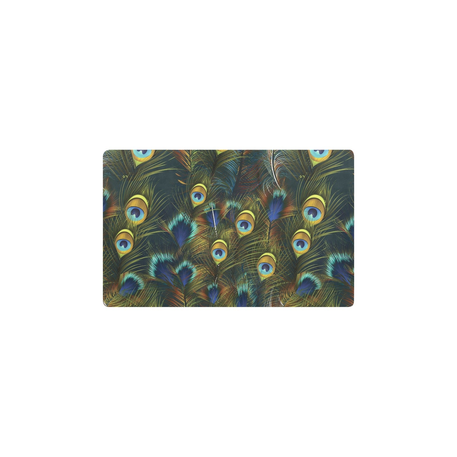 Peacock Feather Pattern Print Design A03 Kitchen Mat